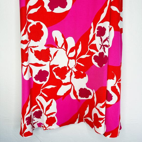 NWT Anthropologie Marimekko Volyymi Serenaadi Pink Red Floral A Line Midi Skirt - Picture 6 of 14